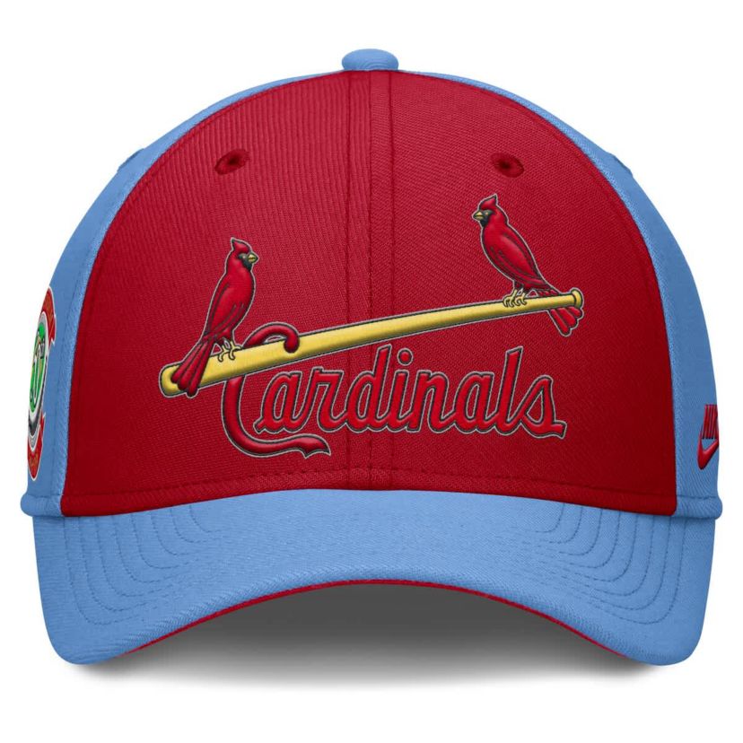 MLB Nike Light Blue/Red St. Louis Cardinals Rise Swoosh Performance Flex Hat