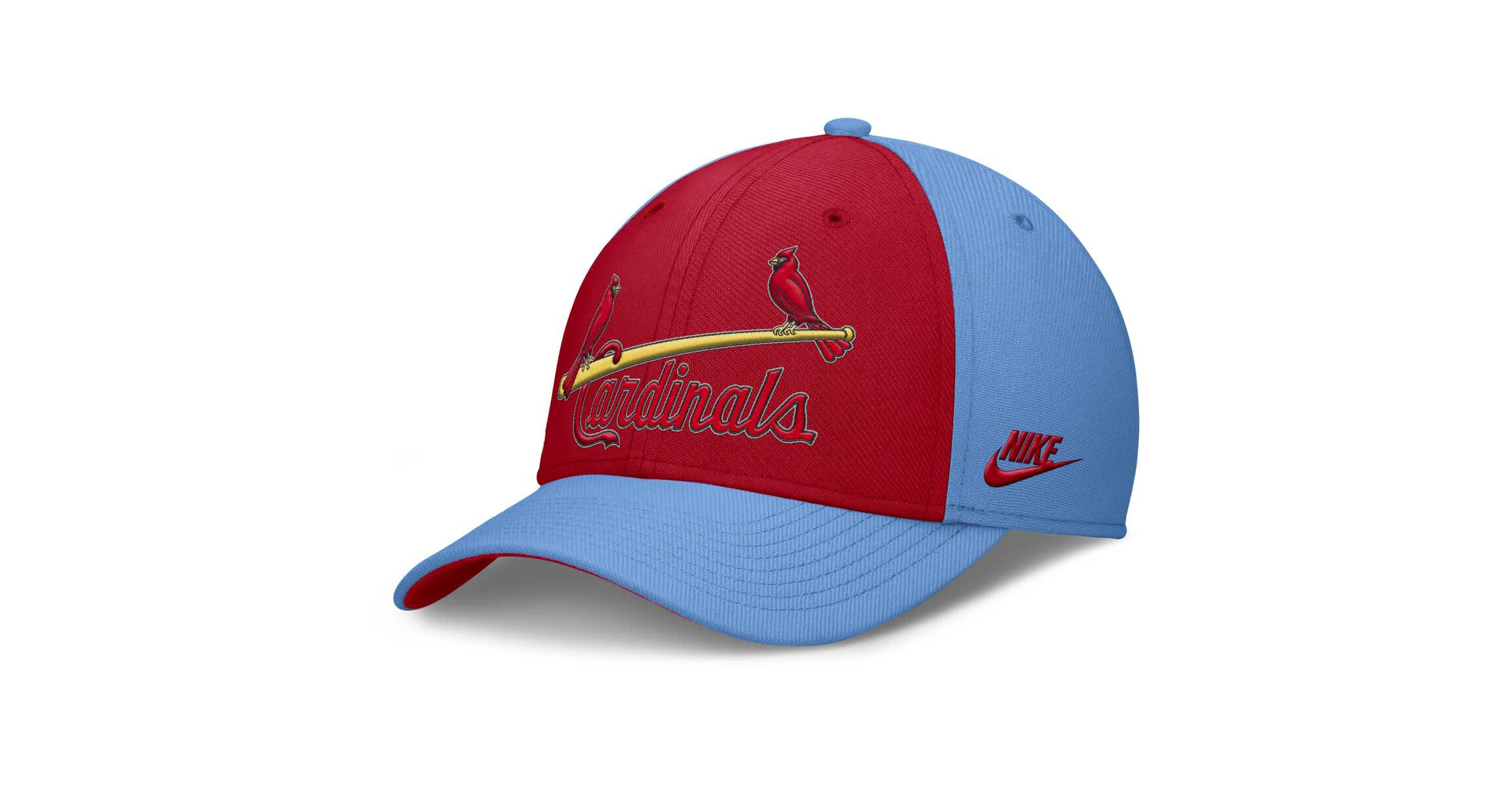 MLB Nike Light Blue/Red St. Louis Cardinals Rise Swoosh Performance Flex Hat