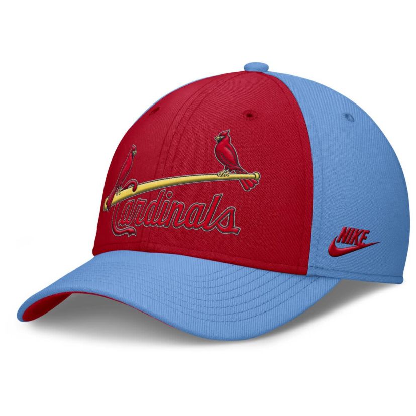 MLB Nike Light Blue/Red St. Louis Cardinals Rise Swoosh Performance Flex Hat