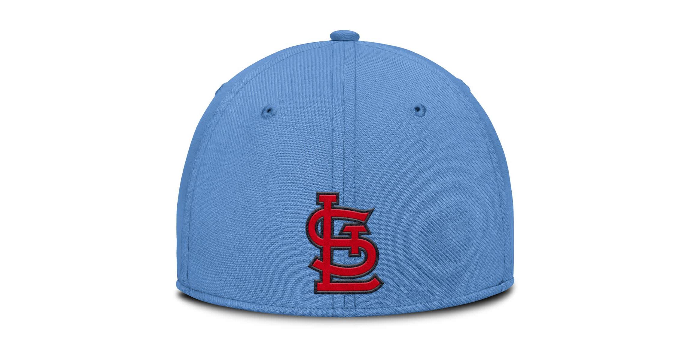 MLB Nike Light Blue/Red St. Louis Cardinals Rise Swoosh Performance Flex Hat