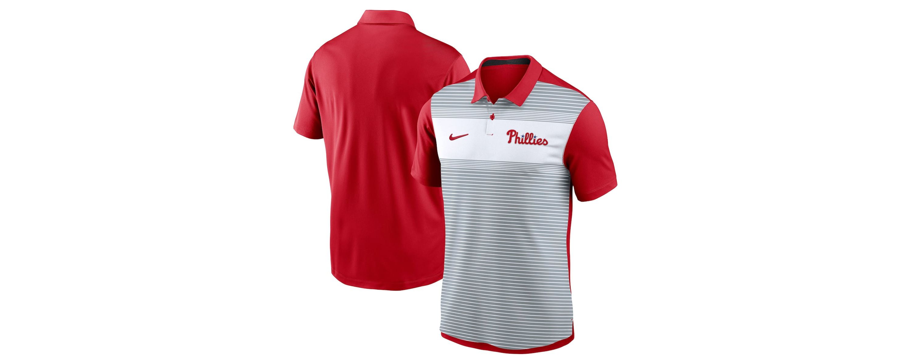 MLB Nike Philadelphia Phillies Vapor Striped Dri-FIT Polo