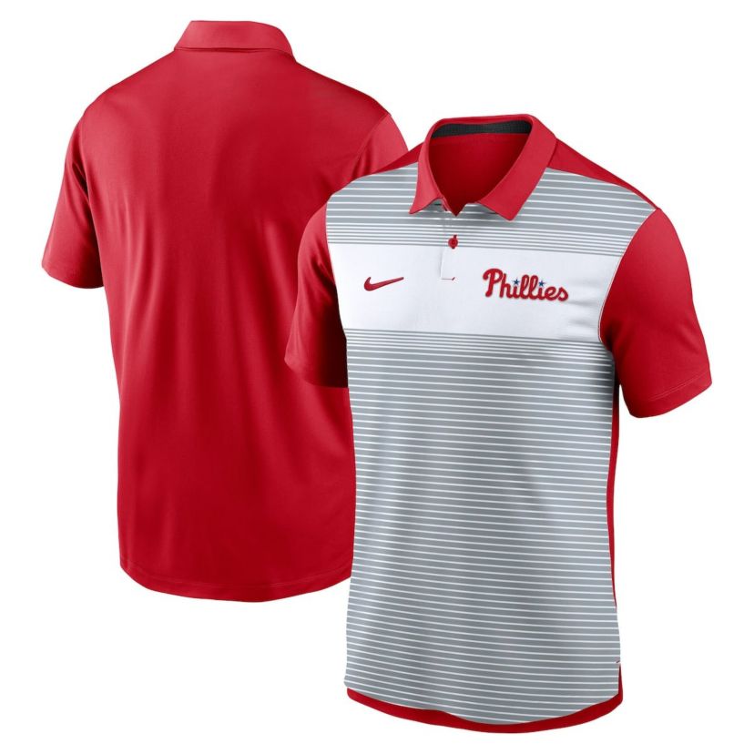 MLB Nike Philadelphia Phillies Vapor Striped Dri-FIT Polo