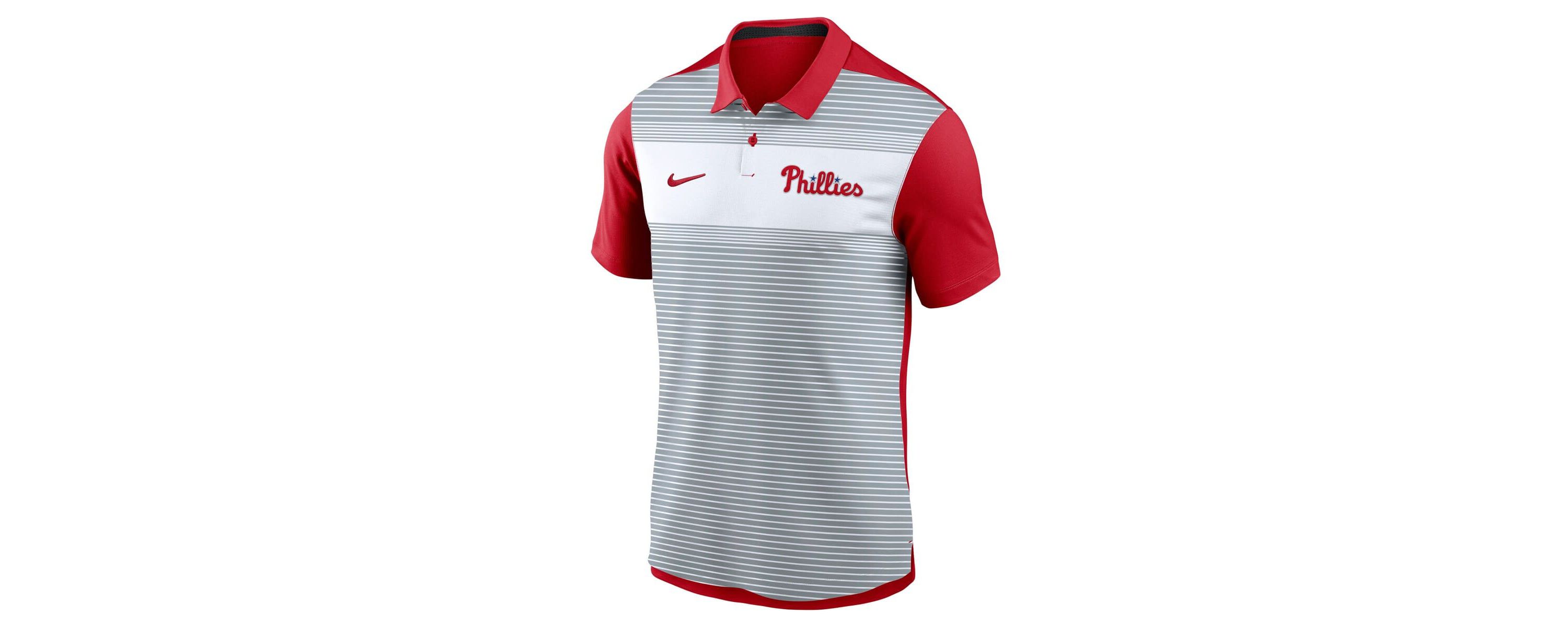 MLB Nike Philadelphia Phillies Vapor Striped Dri-FIT Polo