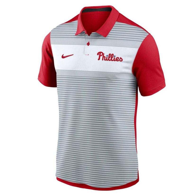 MLB Nike Philadelphia Phillies Vapor Striped Dri-FIT Polo