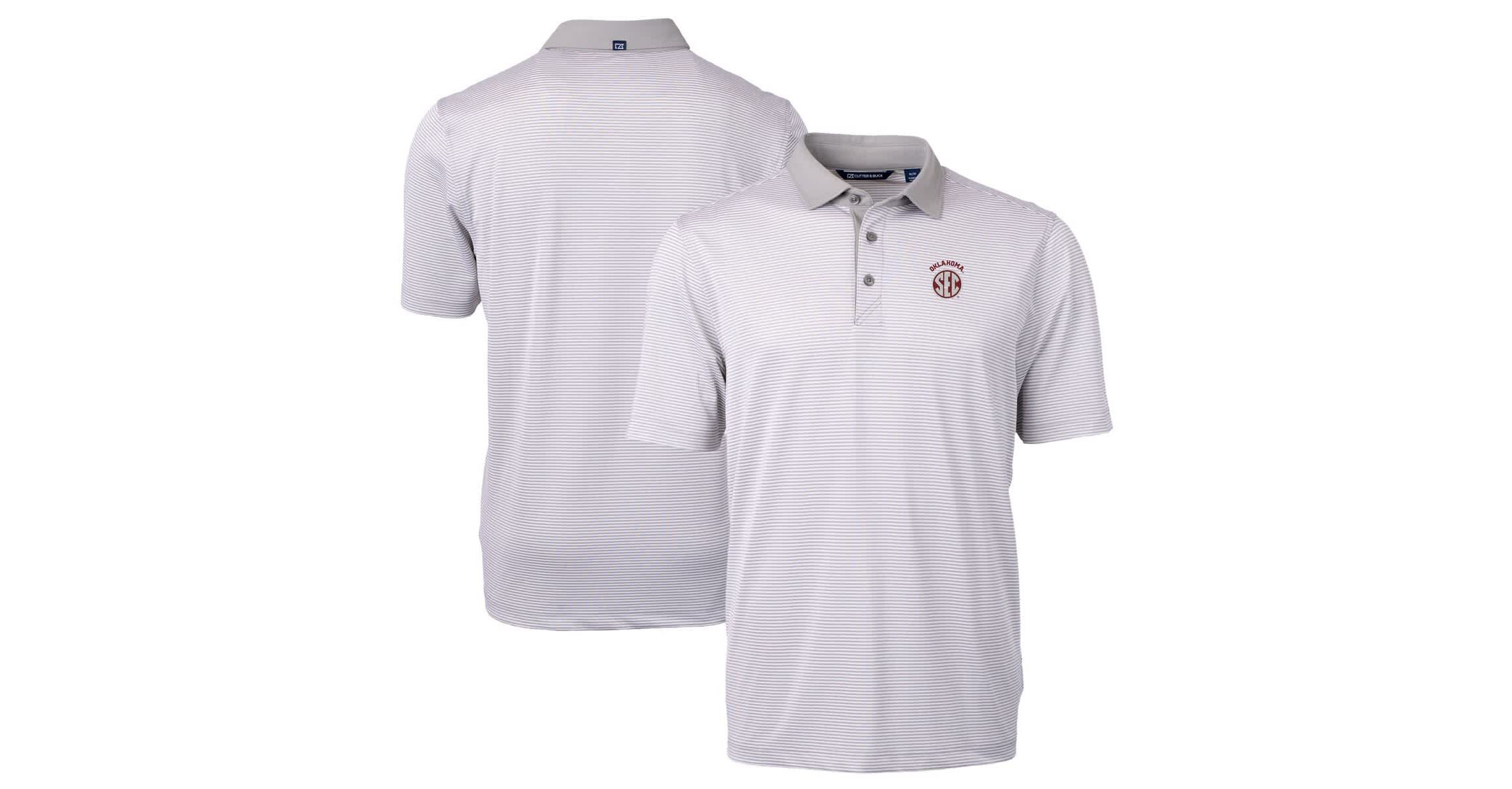 NCAA Oklahoma Sooners SEC Virtue Eco Pique Micro Stripe Recycled Polo