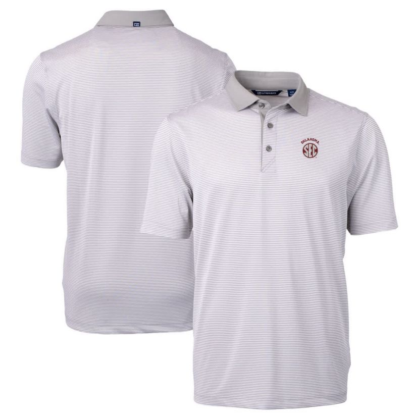 NCAA Oklahoma Sooners SEC Virtue Eco Pique Micro Stripe Recycled Polo