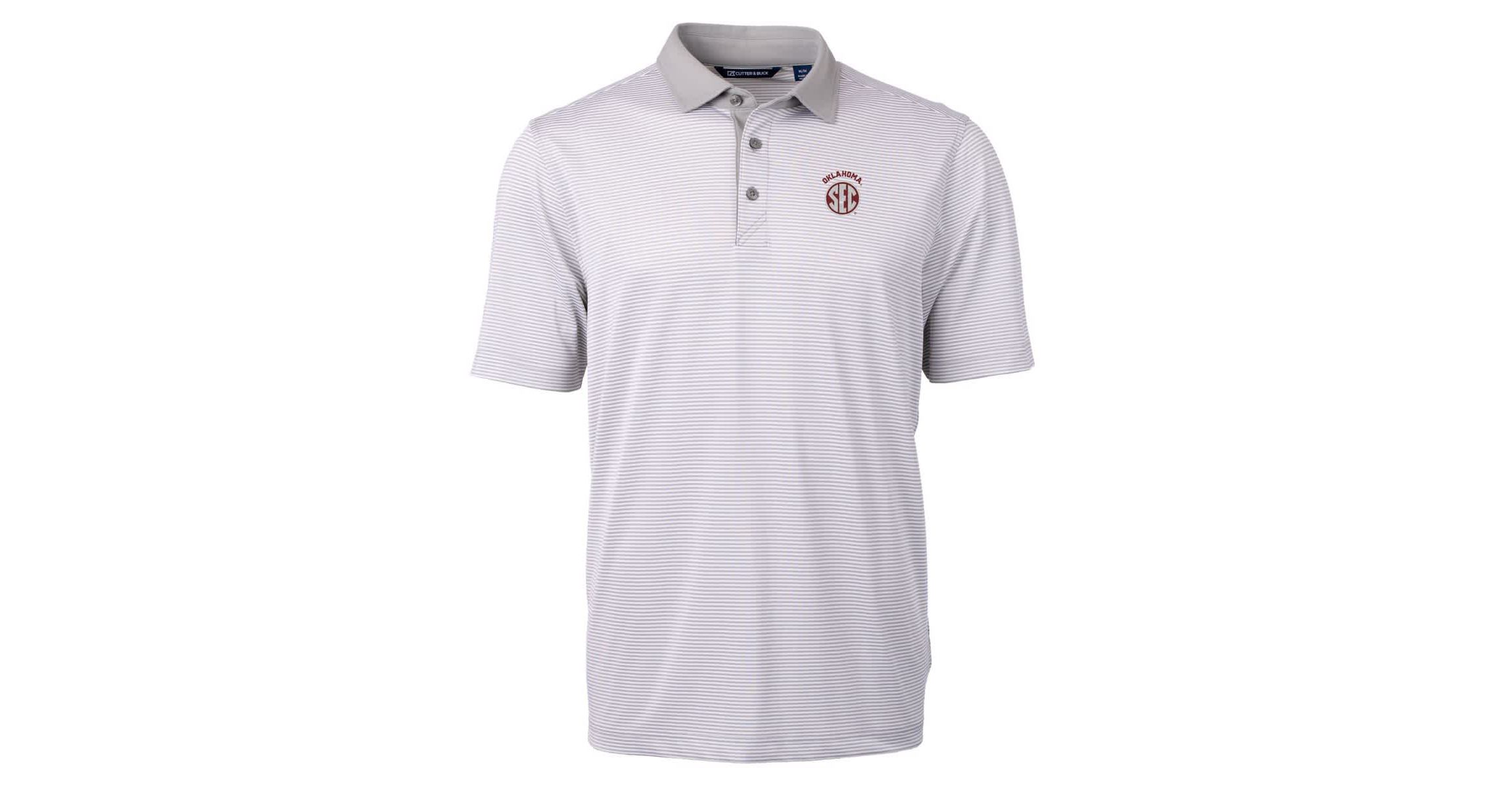 NCAA Oklahoma Sooners SEC Virtue Eco Pique Micro Stripe Recycled Polo