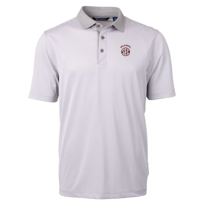 NCAA Oklahoma Sooners SEC Virtue Eco Pique Micro Stripe Recycled Polo