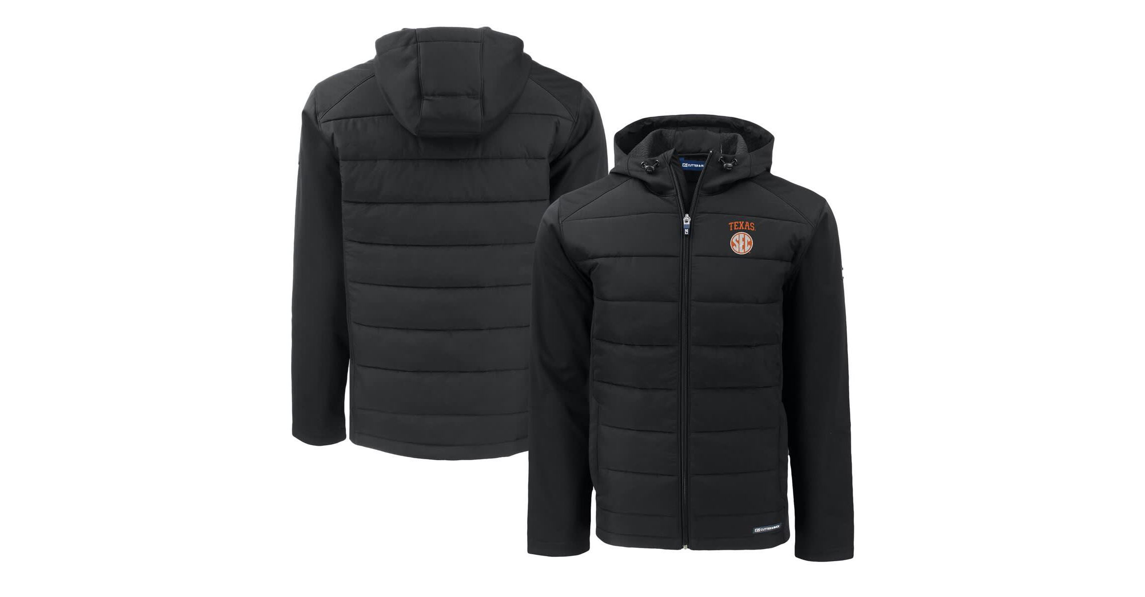 NCAA Texas Longhorns SEC Evoke Hybrid Eco Softshell Recycled Full-Zip Hoodie Jacket