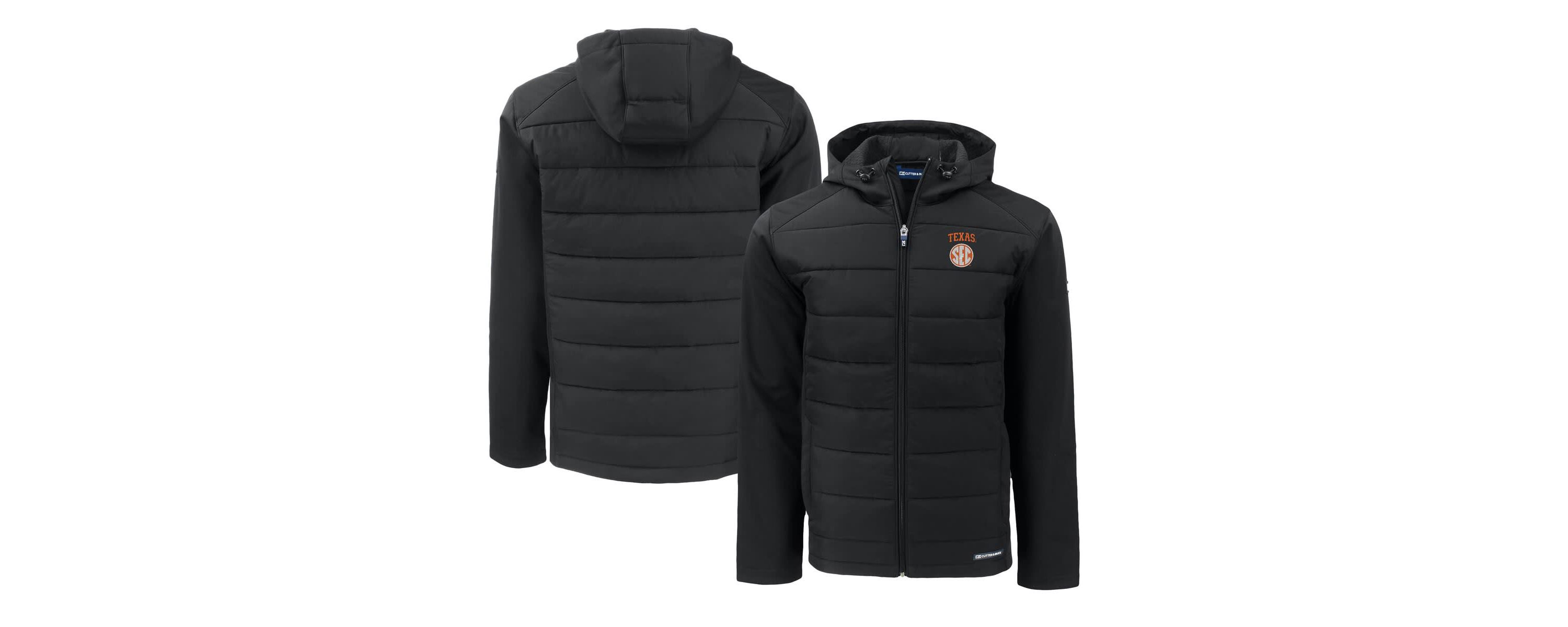 NCAA Texas Longhorns SEC Evoke Hybrid Eco Softshell Recycled Full-Zip Hoodie Jacket