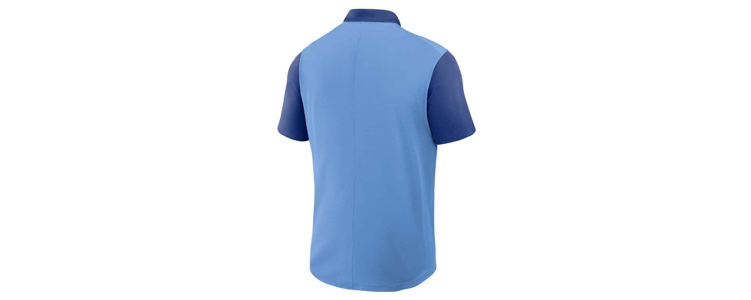MLB Nike Light Blue/Royal Texas Rangers Cooperstown Collection Color-Block Victory Dri-FIT Polo