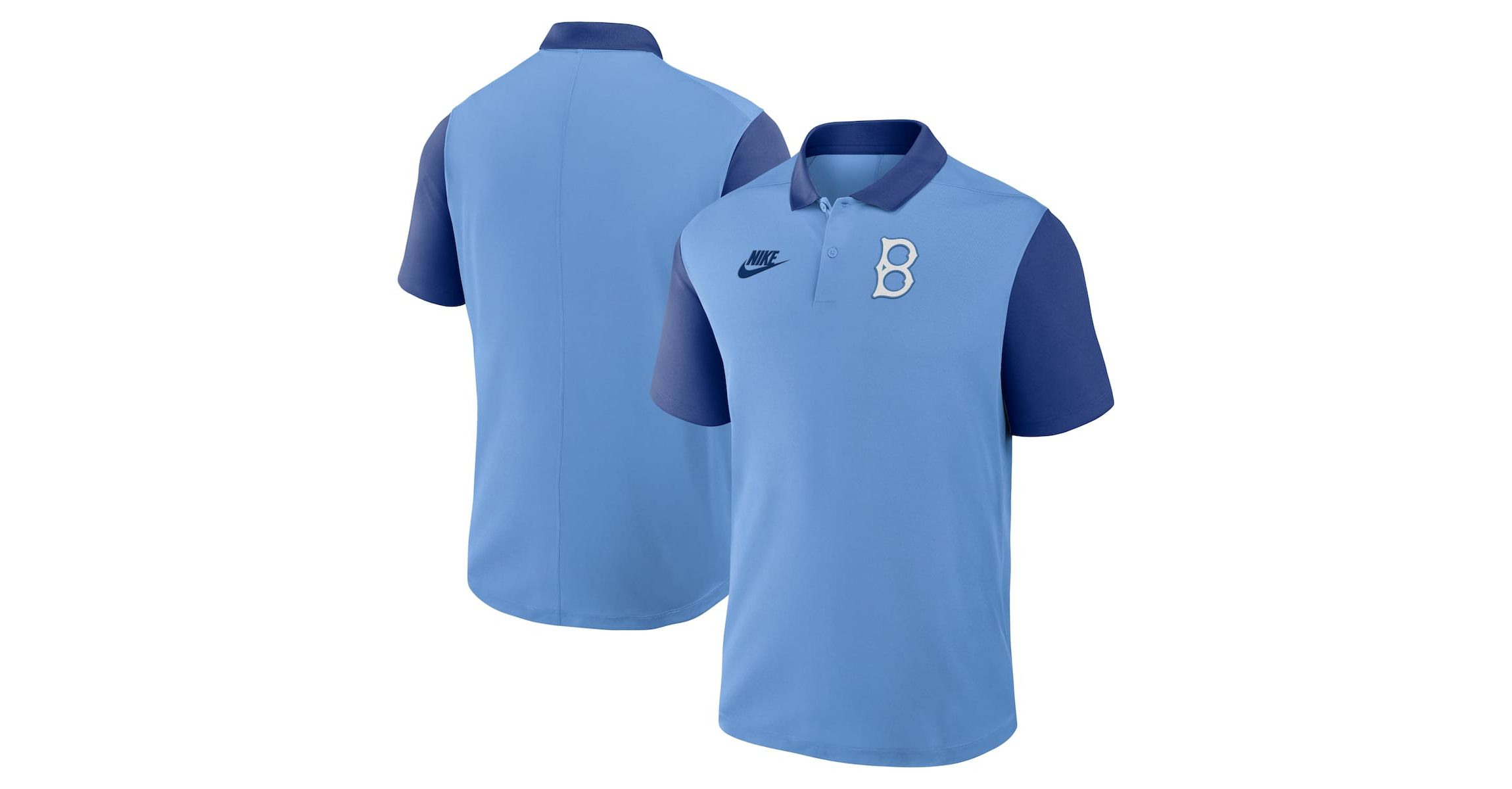 Cooperstown Teams Nike Light Blue/Royal Brooklyn Dodgers Cooperstown Collection Color-Block Victory Dri-FIT Polo
