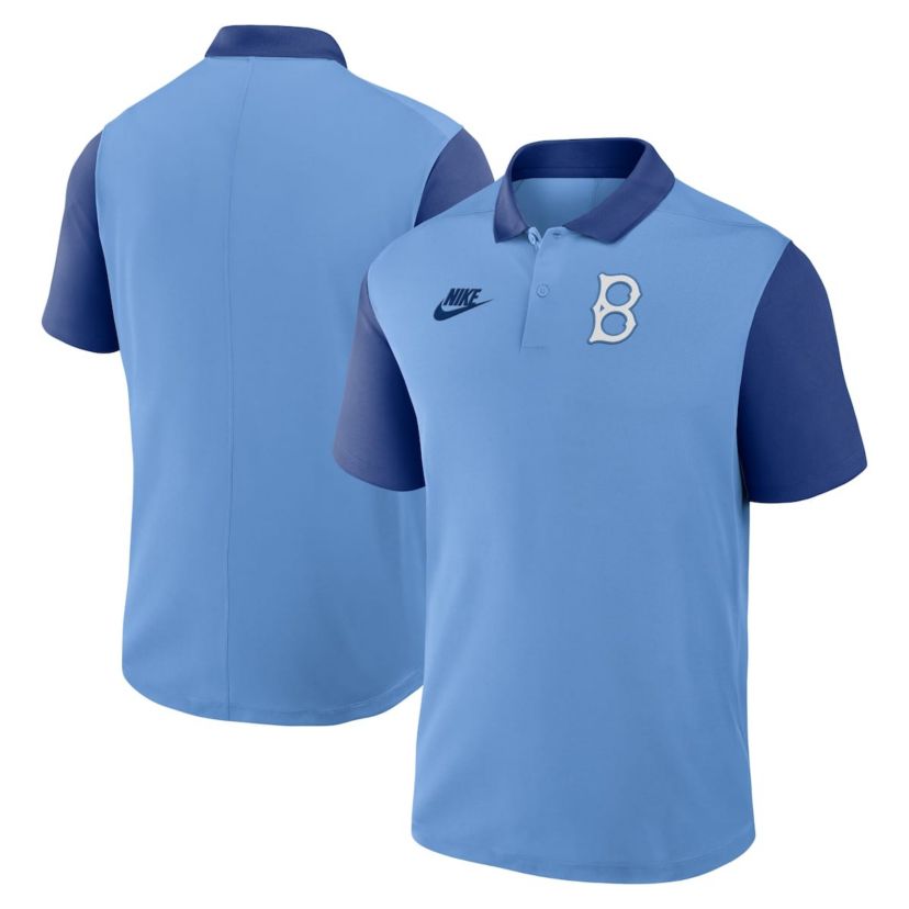 Cooperstown Teams Nike Light Blue/Royal Brooklyn Dodgers Cooperstown Collection Color-Block Victory Dri-FIT Polo