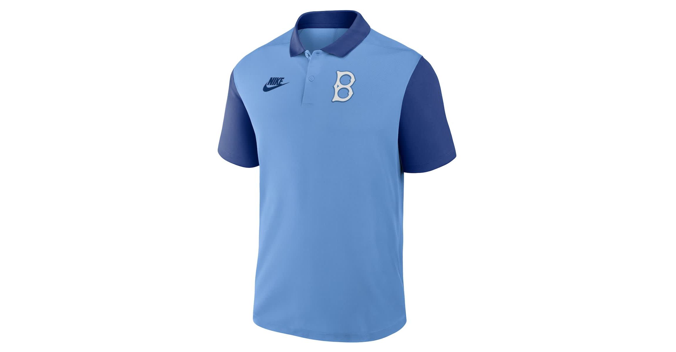 Cooperstown Teams Nike Light Blue/Royal Brooklyn Dodgers Cooperstown Collection Color-Block Victory Dri-FIT Polo