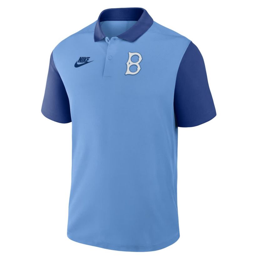 Cooperstown Teams Nike Light Blue/Royal Brooklyn Dodgers Cooperstown Collection Color-Block Victory Dri-FIT Polo