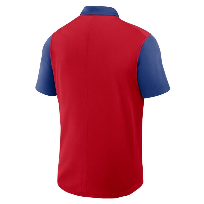 MLB Nike Red/Royal Atlanta Braves Cooperstown Collection Color-Block Victory Dri-FIT Polo