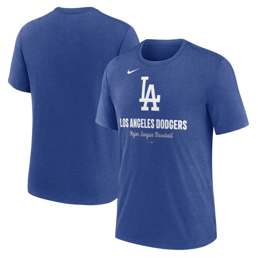 MLB Nike Los Angeles Dodgers Logo Tri-Blend T-Shirt