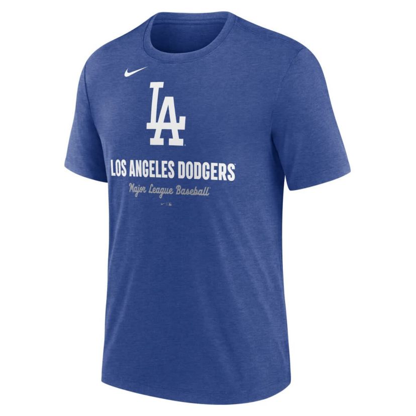 MLB Nike Los Angeles Dodgers Logo Tri-Blend T-Shirt
