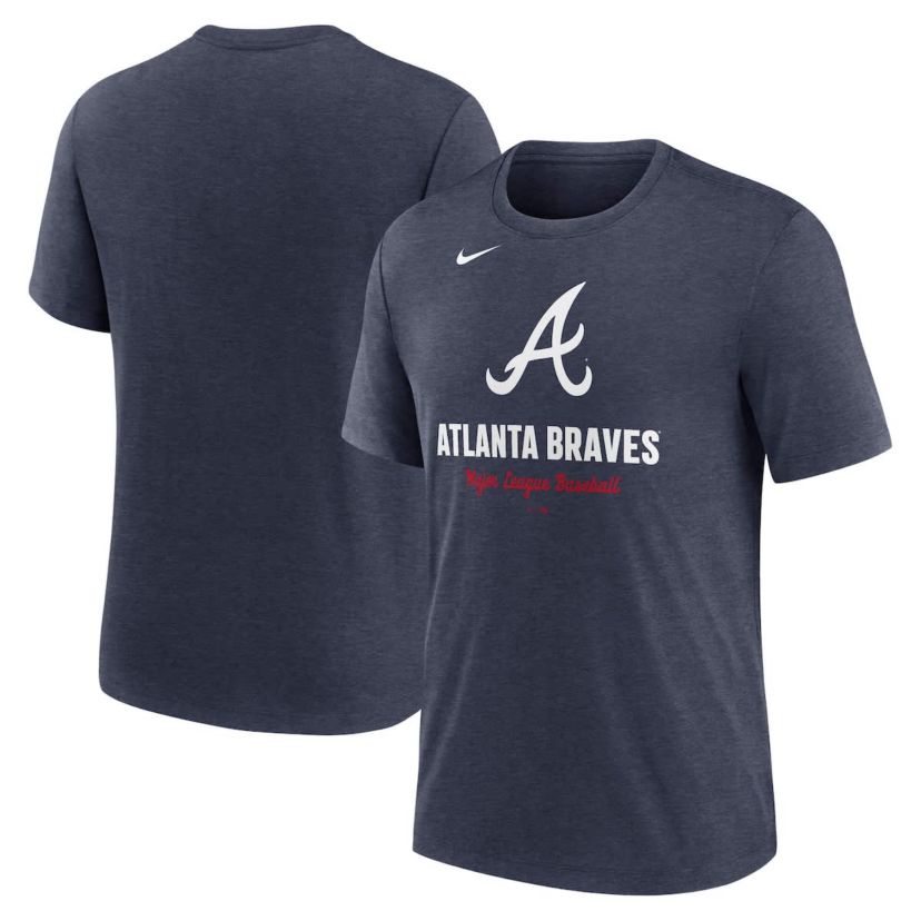 MLB Nike Atlanta Braves Logo Tri-Blend T-Shirt