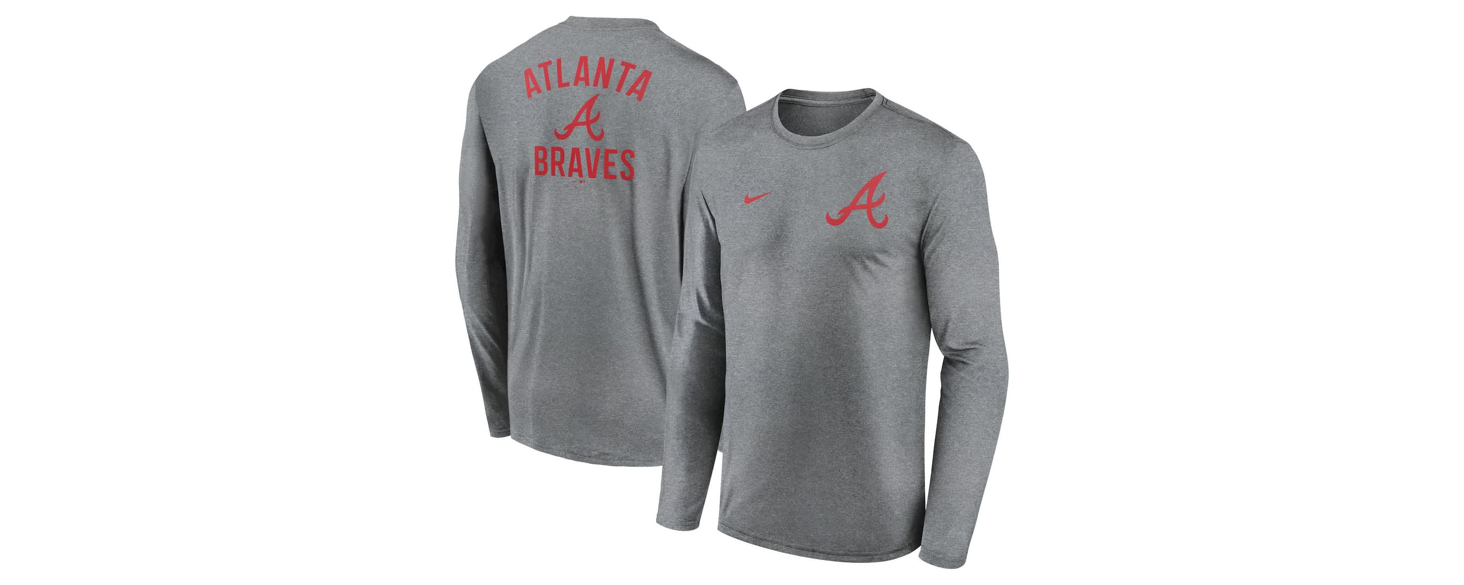 MLB Nike Atlanta Braves 2-Hit Legend Dri-FIT Long Sleeve T-Shirt