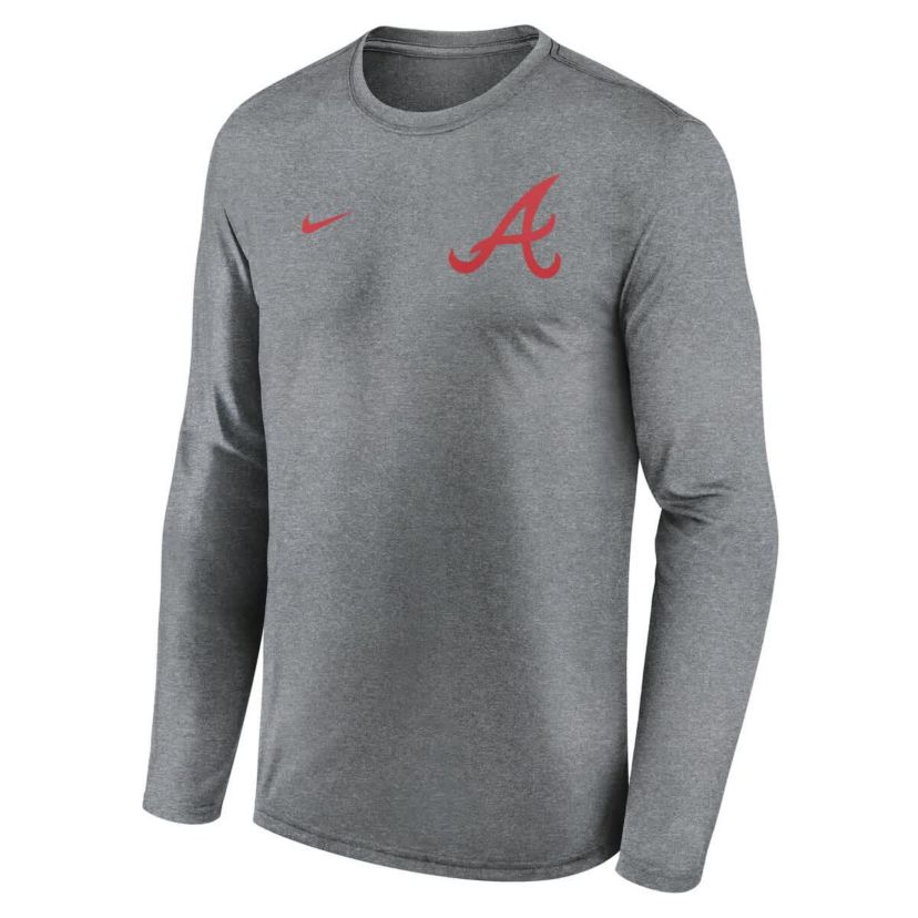 MLB Nike Atlanta Braves 2-Hit Legend Dri-FIT Long Sleeve T-Shirt