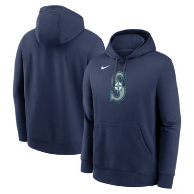 Men's MLB Nike Seattle Mariners Logo Club Fleece Hoodie, Navy Blue, XL