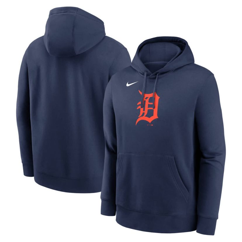 MLB Nike Detroit Tigers Logo Club Fleece Pullover Hoodie