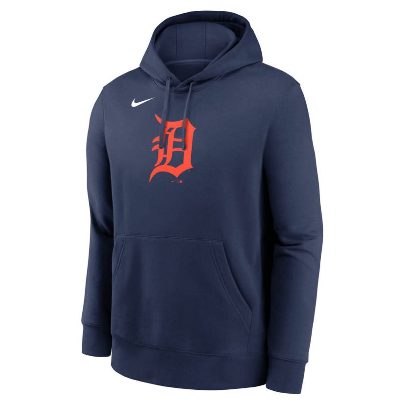 MLB Nike Detroit Tigers Logo Club Fleece Pullover Hoodie
