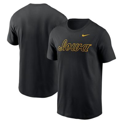 Men's NCAA Nike Iowa Hawkeyes Baseball Wordmark T-Shirt, Black