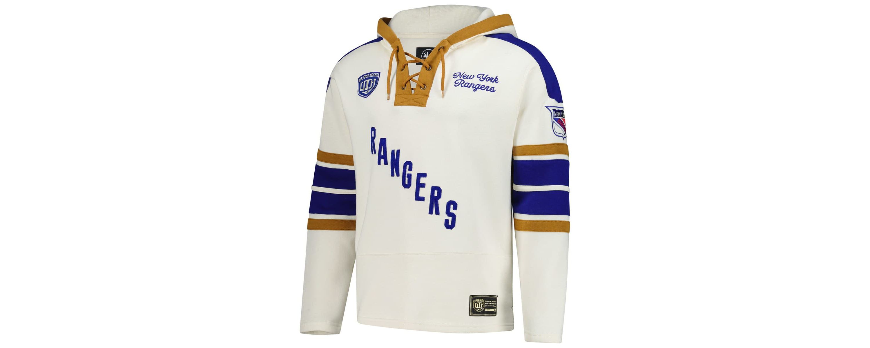 NHL Mark Messier New York Rangers Line Name & Number Lace-Up Pullover Hoodie