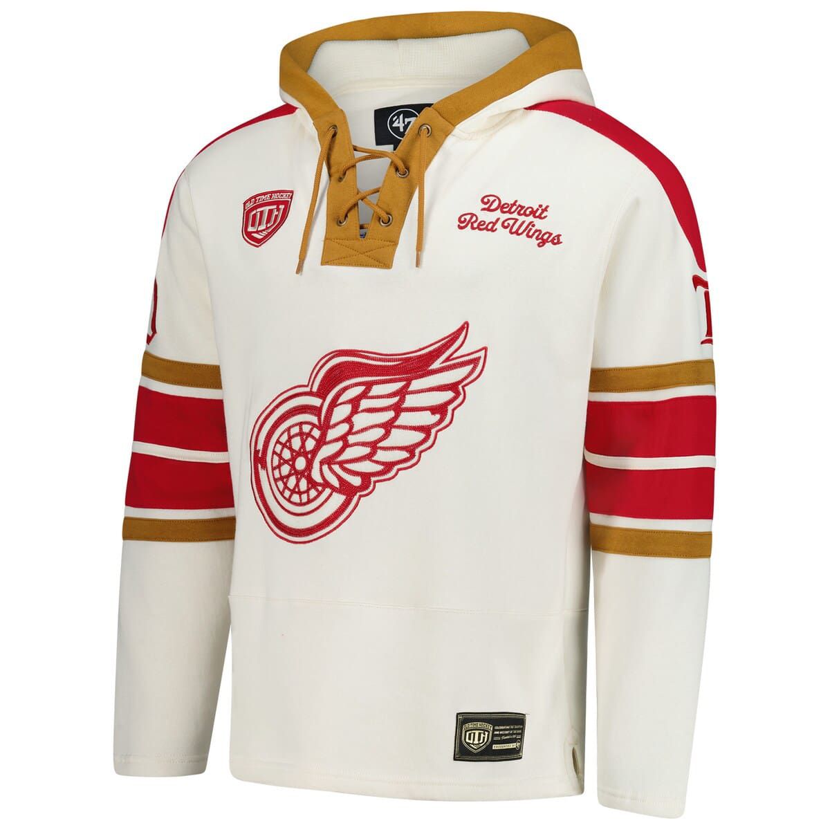 NHL Gordie Howe Detroit Wings Line Name & Number Lace-Up Pullover Hoodie