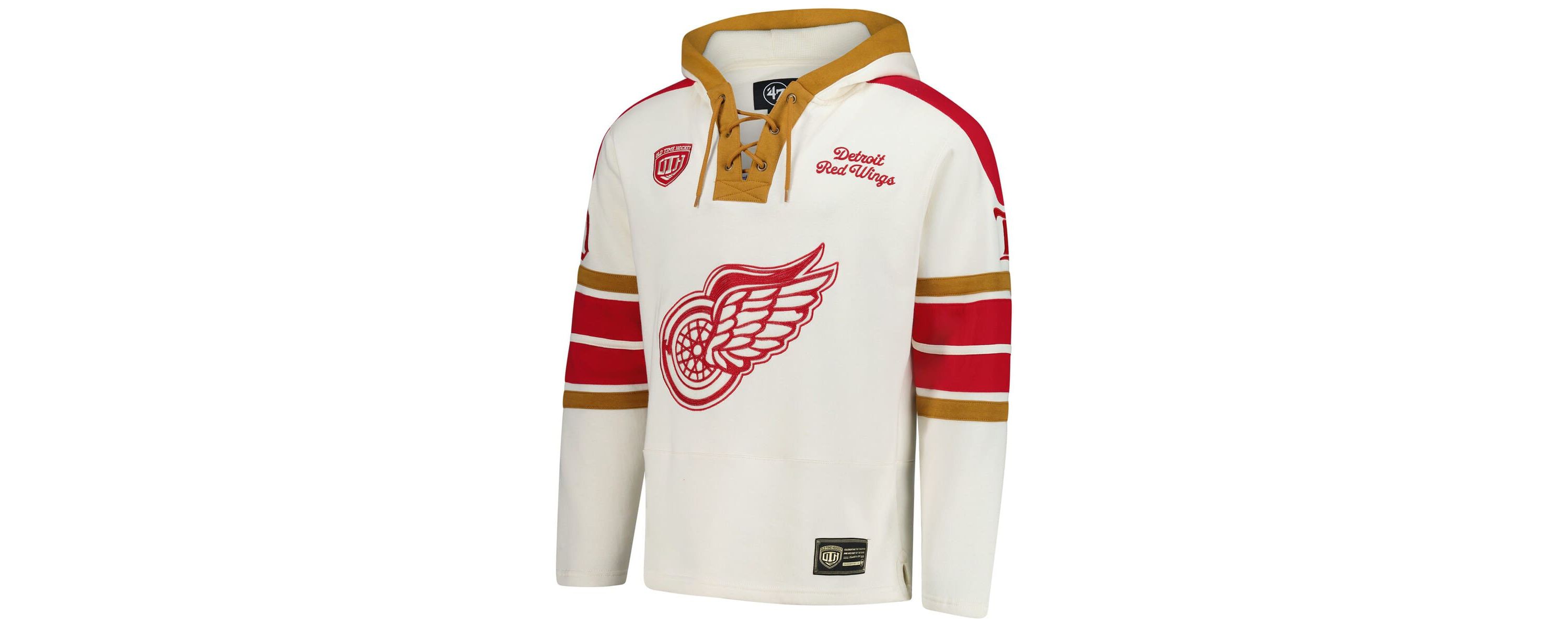 NHL Gordie Howe Detroit Wings Line Name & Number Lace-Up Pullover Hoodie