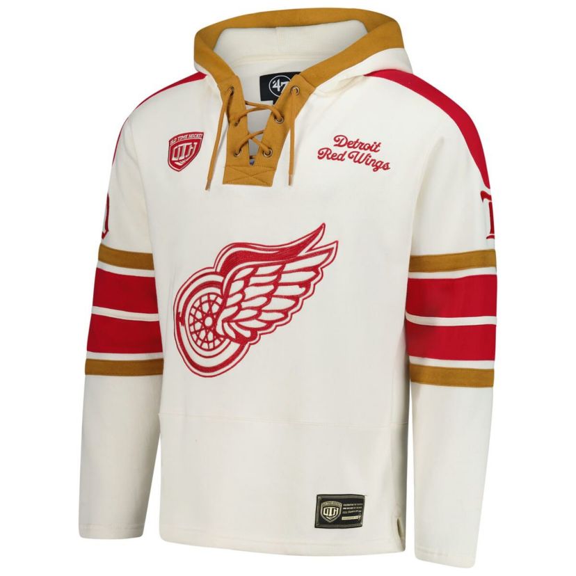 NHL Gordie Howe Detroit Wings Line Name & Number Lace-Up Pullover Hoodie