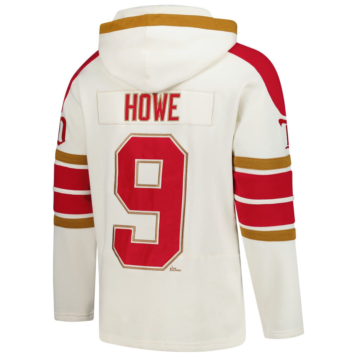 NHL Gordie Howe Detroit Wings Line Name & Number Lace-Up Pullover Hoodie