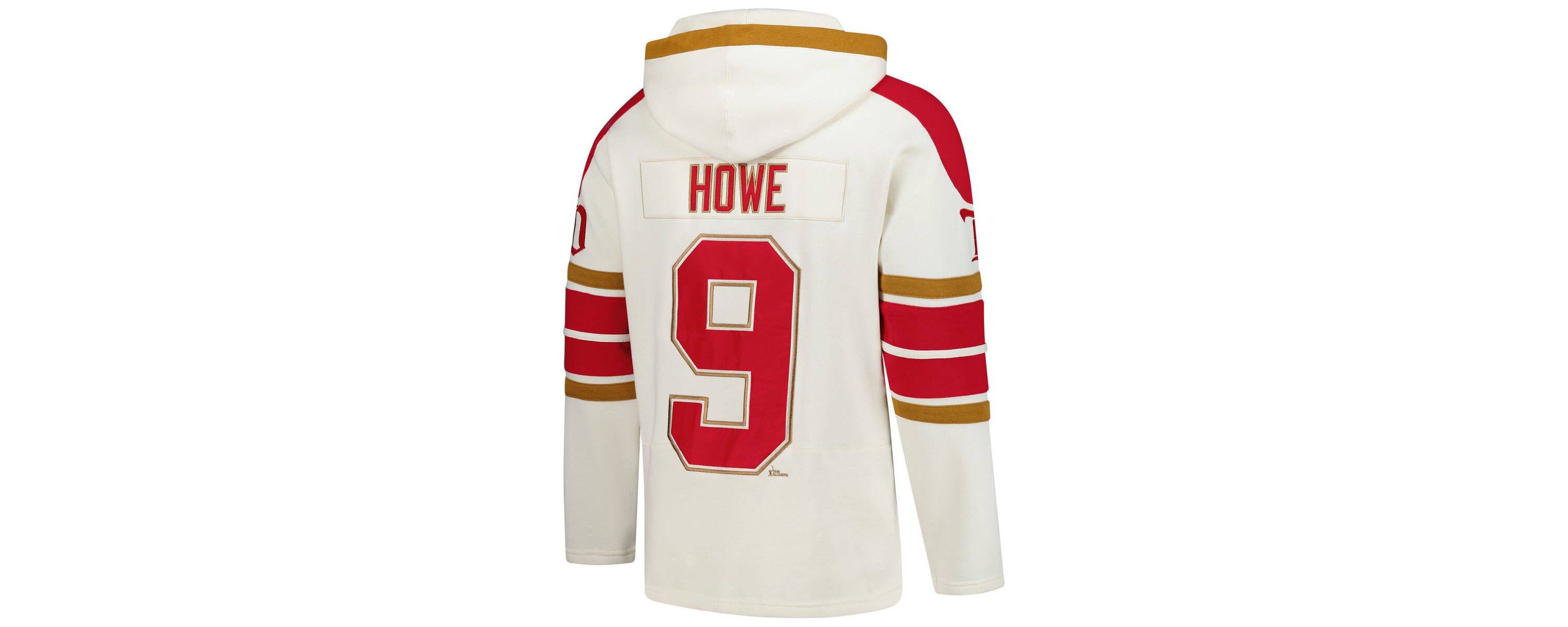 NHL Gordie Howe Detroit Wings Line Name & Number Lace-Up Pullover Hoodie