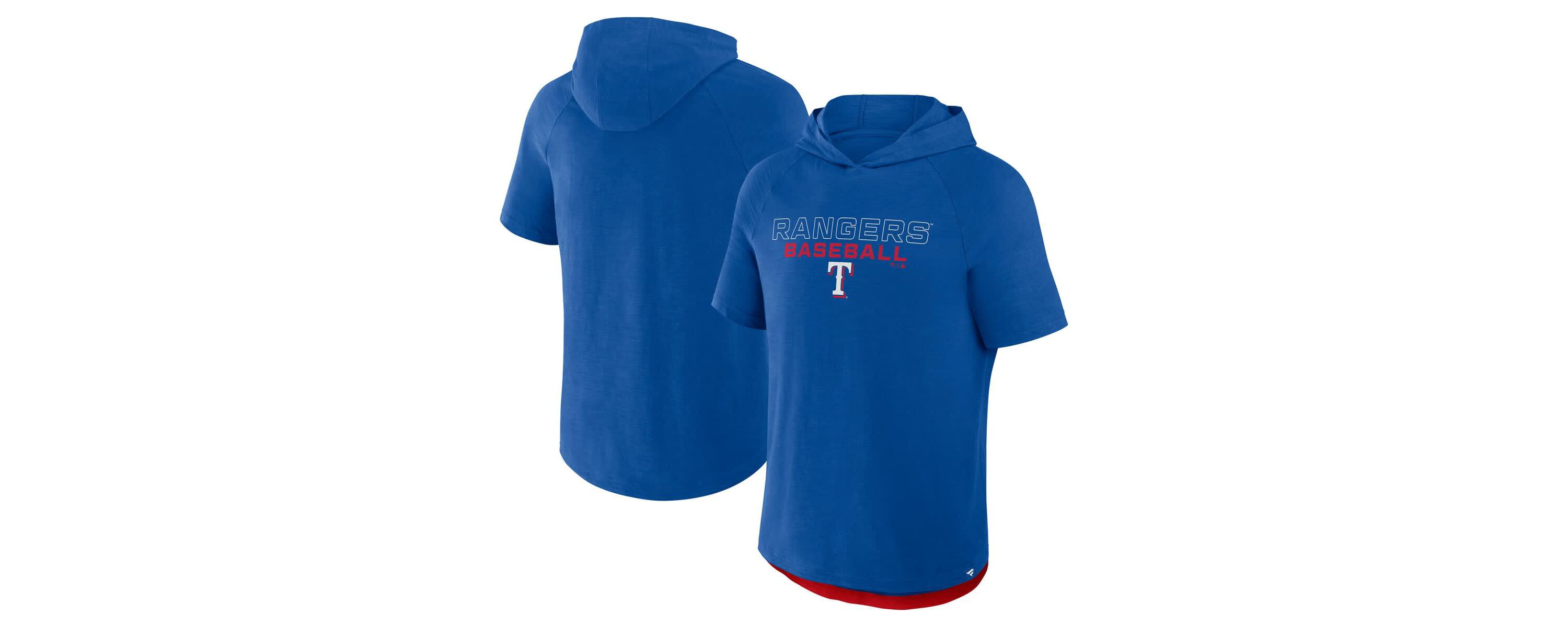 MLB Fanatics Texas Rangers Clubhouse Optimal Play Raglan Hoodie T-Shirt