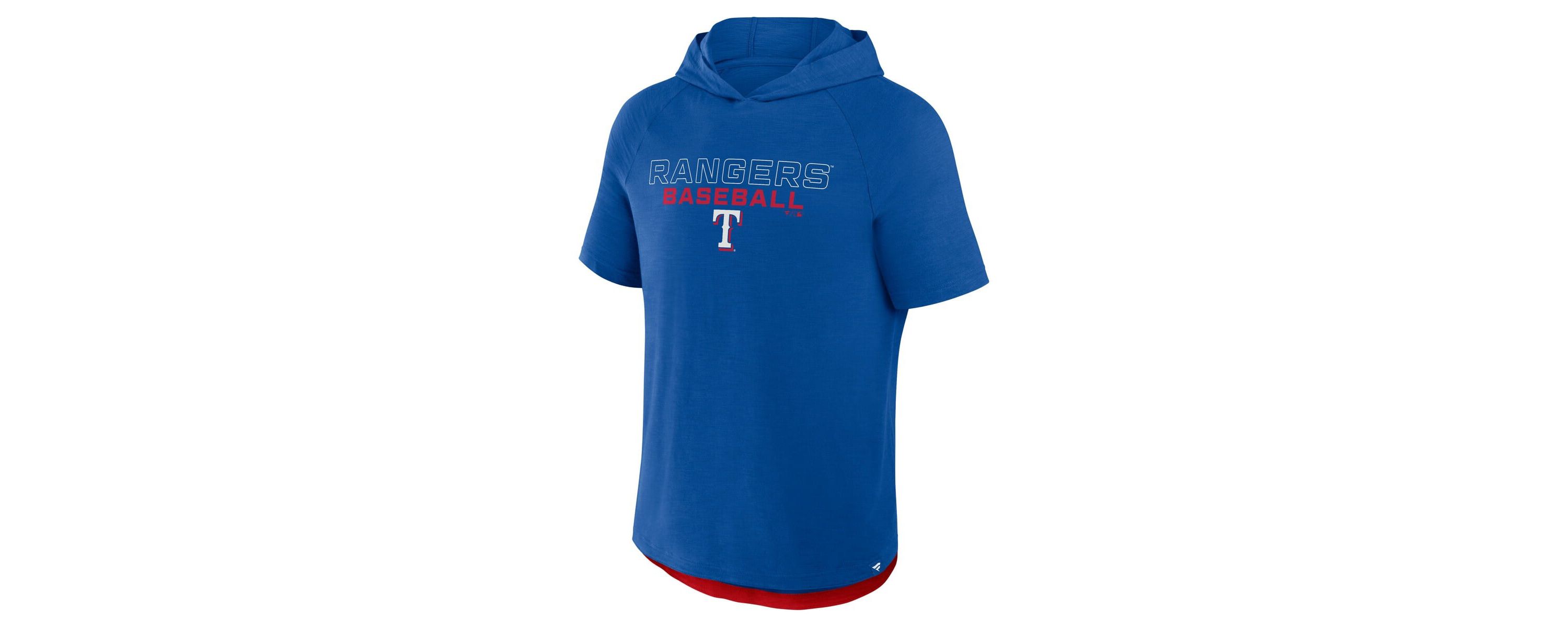 MLB Fanatics Texas Rangers Clubhouse Optimal Play Raglan Hoodie T-Shirt