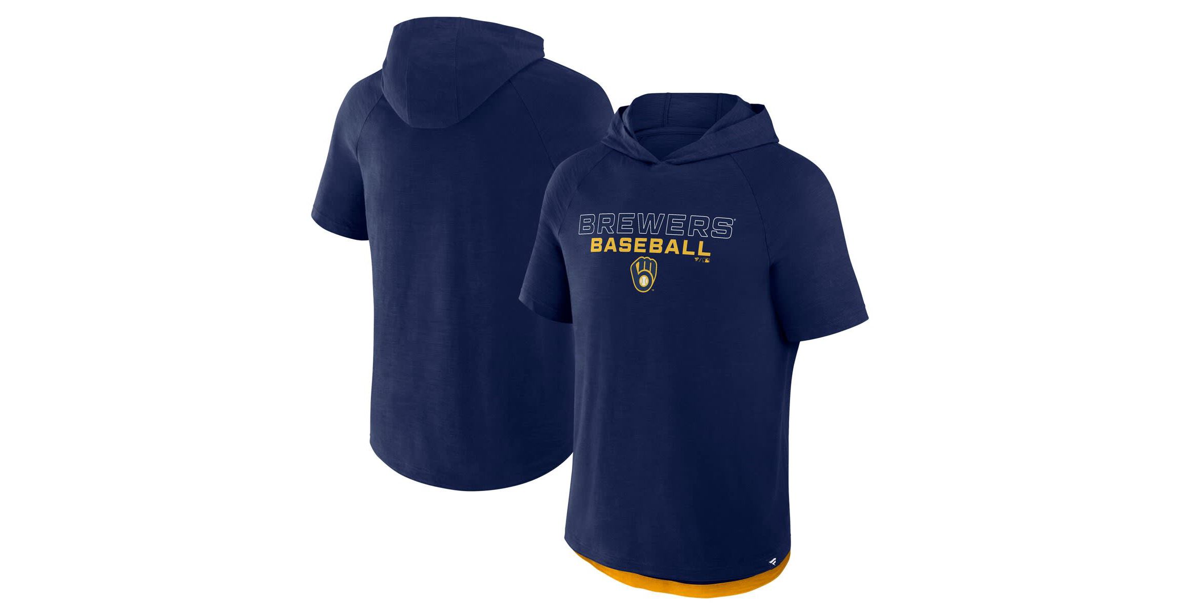 MLB Fanatics Milwaukee Brewers Clubhouse Optimal Play Raglan Hoodie T-Shirt