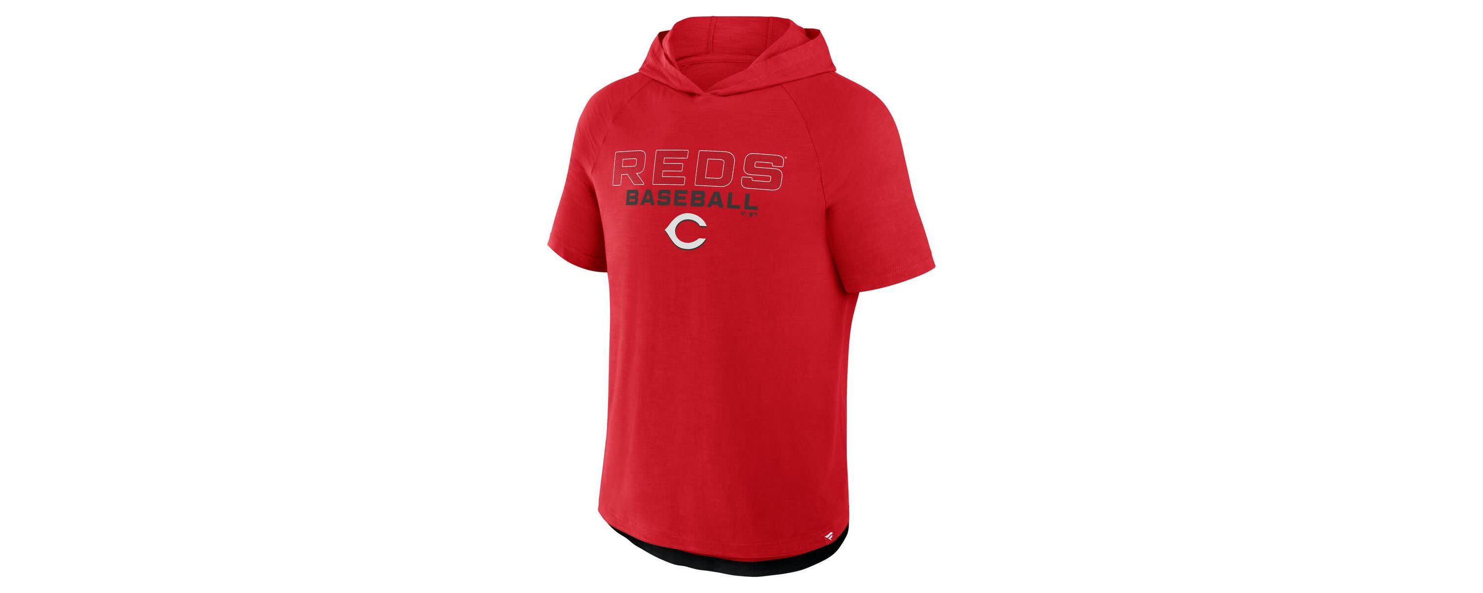 MLB Fanatics Cincinnati Reds Clubhouse Optimal Play Raglan Hoodie T-Shirt