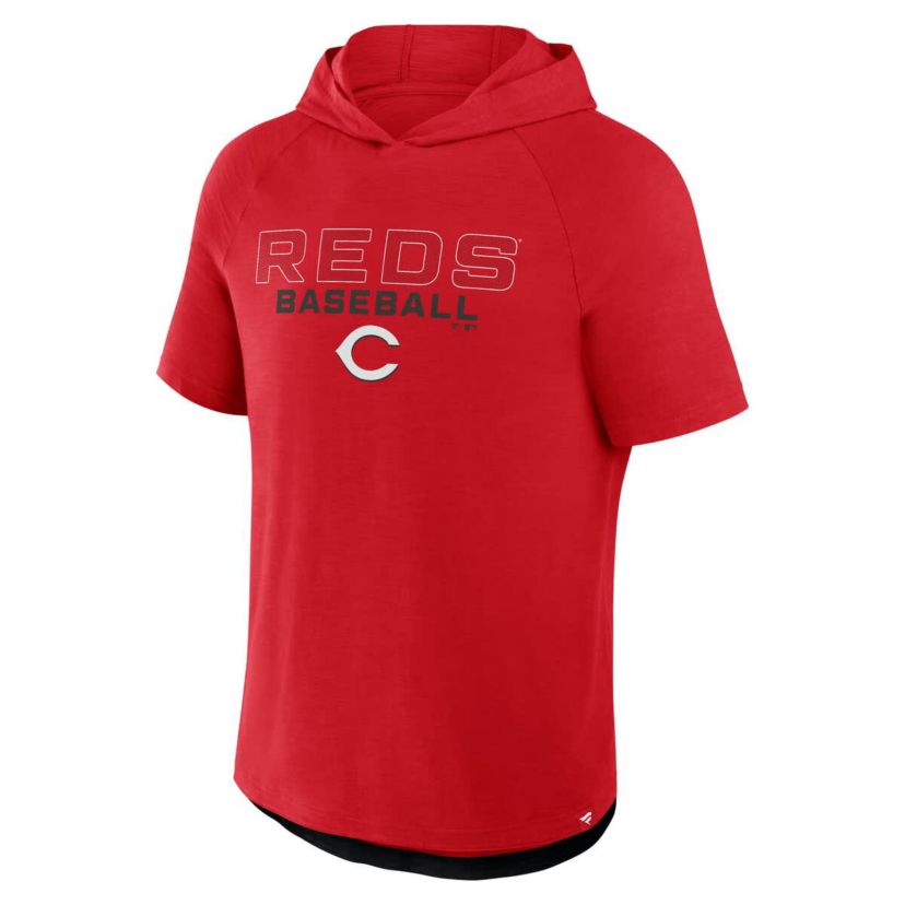 MLB Fanatics Cincinnati Reds Clubhouse Optimal Play Raglan Hoodie T-Shirt