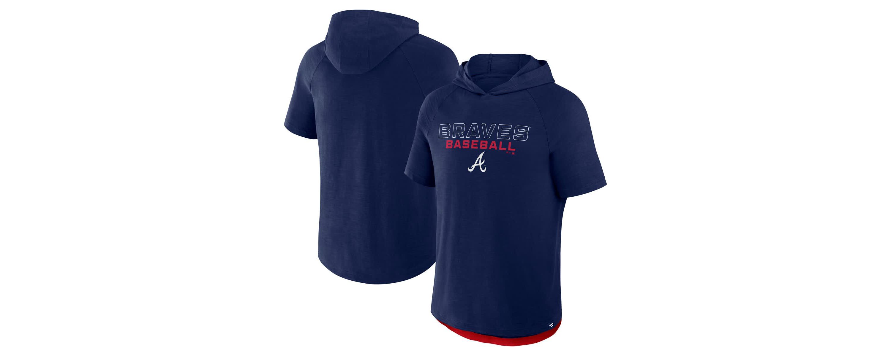 MLB Fanatics Atlanta Braves Clubhouse Optimal Play Raglan Hoodie T-Shirt