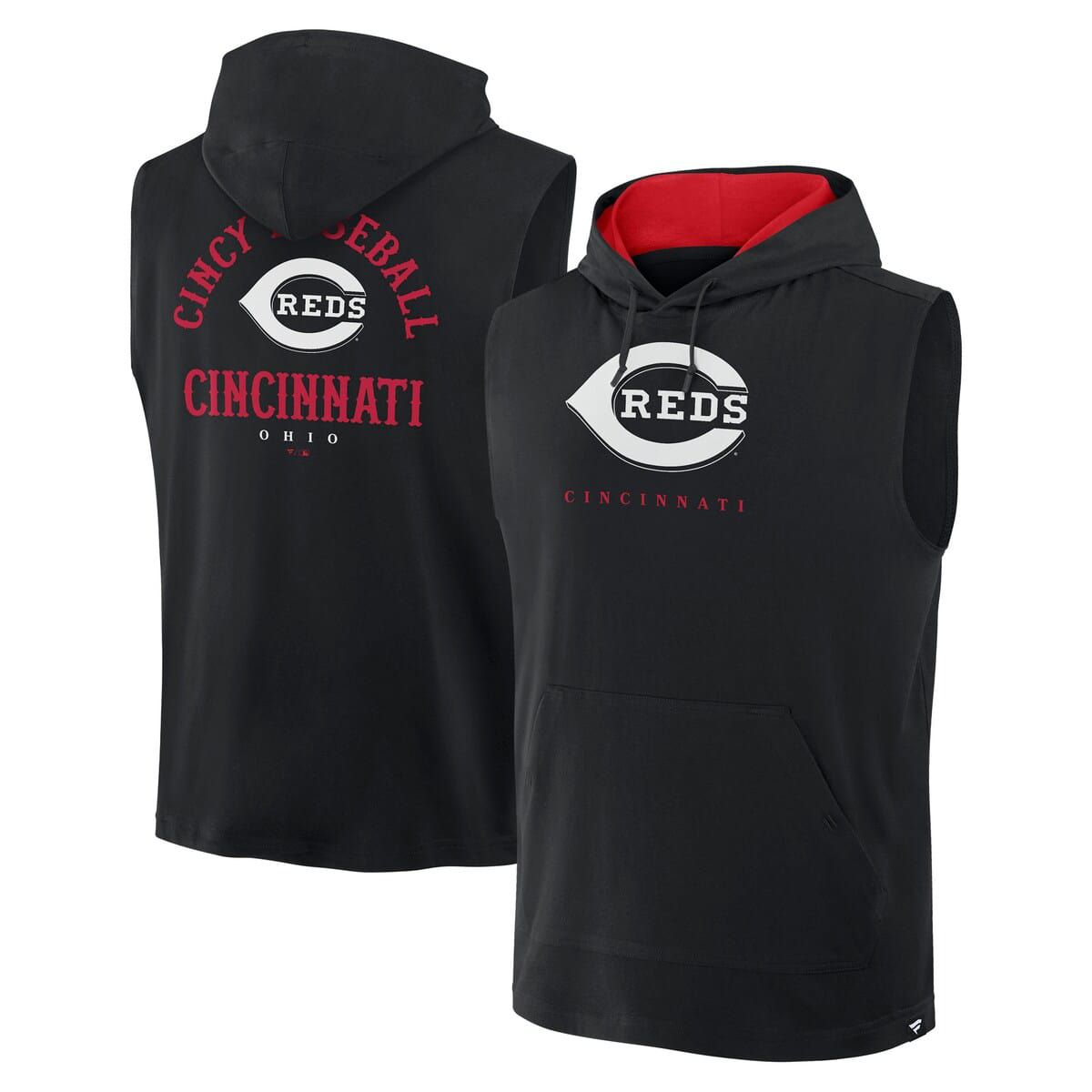 MLB Fanatics Cincinnati Reds Fire Speed Sleeveless Pullover Hoodie