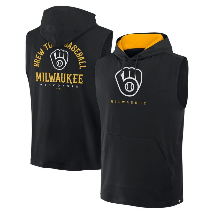 MLB Fanatics Milwaukee Brewers Fire Speed Sleeveless Pullover Hoodie