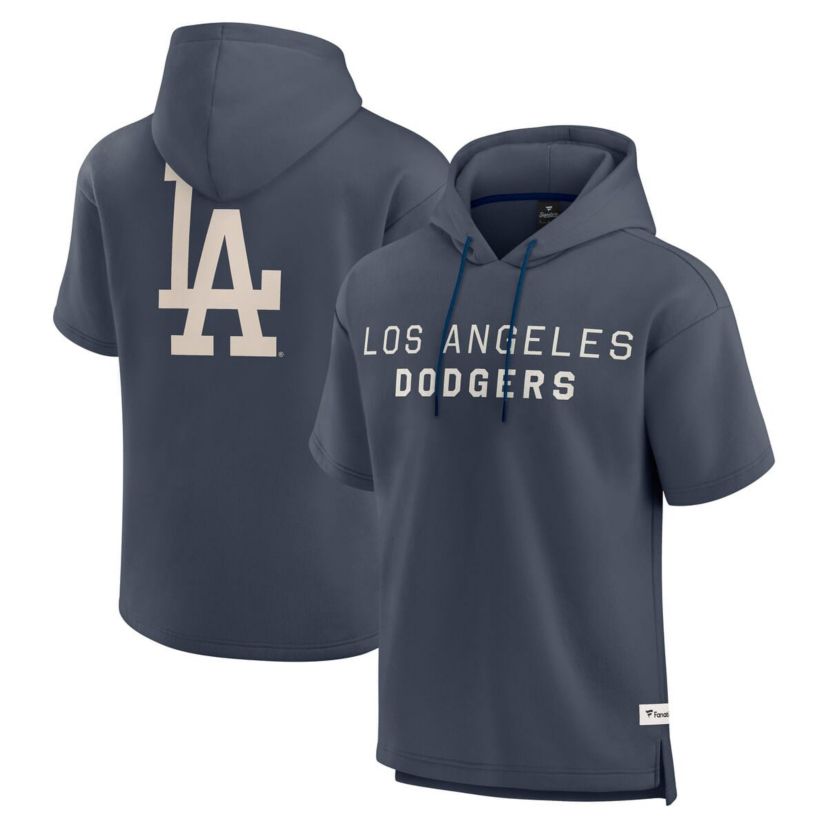 MLB Fanatics Los Angeles Dodgers Elements Future Ground Lettering Short Sleeve Pullover Hoodie