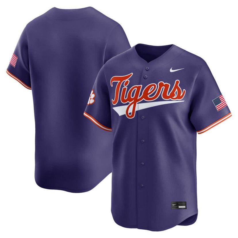 NCAA Nike Clemson Tigers NCAA Limited Baseball Jersey