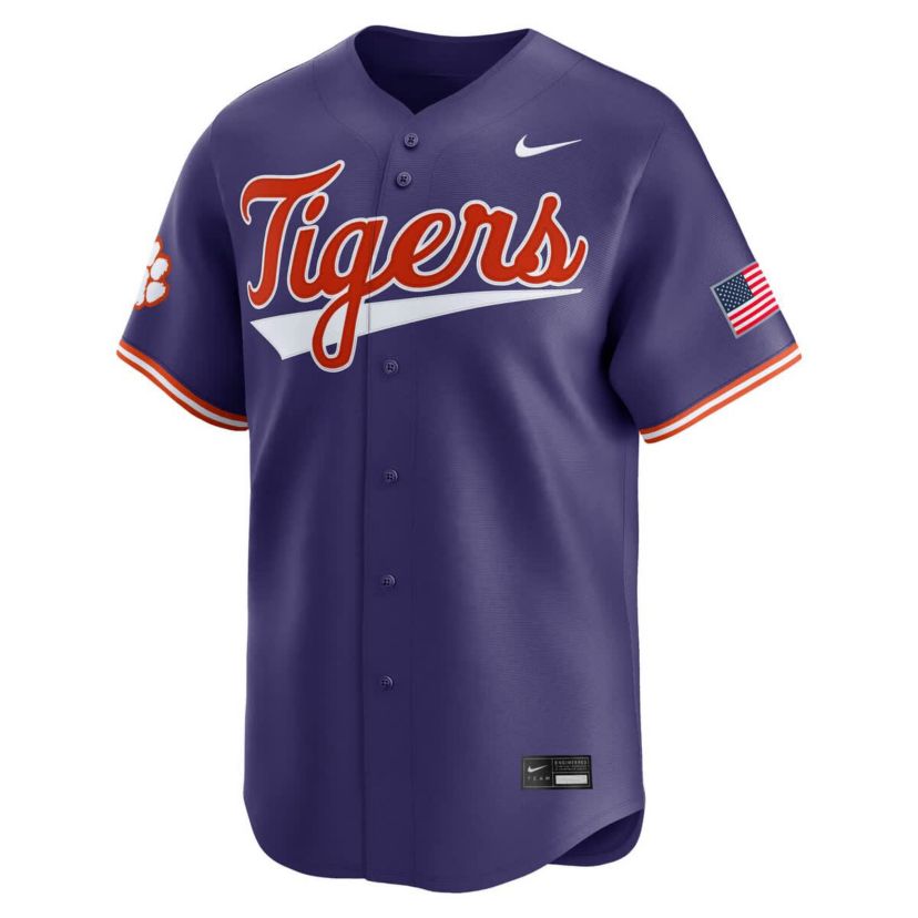 NCAA Nike Clemson Tigers NCAA Limited Baseball Jersey