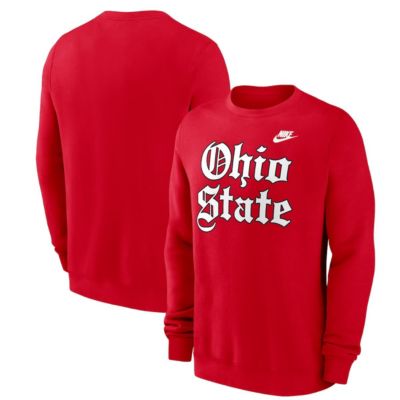 Men's NCAA Nike Ohio State Buckeyes Old English Script Club Fleece Pullover Sweatshirt, 2XL