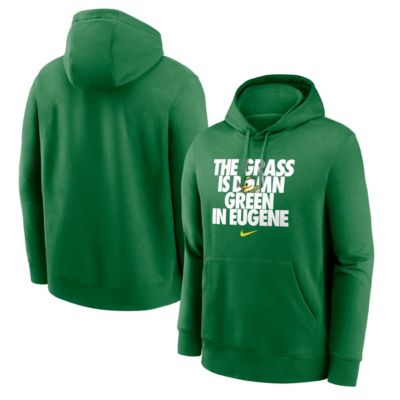 Men's NCAA Nike Oregon Ducks Grass Is Club Fleece Pullover Hoodie, Green, Small
