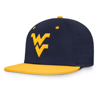 Men's NCAA Nike West Virginia Mountaineers On-Field Dugout True Performance Fitted Hat, Navy Blue, 8