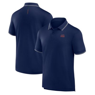 Men's Olympics Fanatics Athletic Team USA Front Office Move Mono Pique Polo, Navy Blue, XL